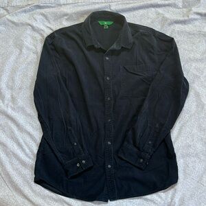 Navy Corduroy Long-Sleeve Button-Up Shirt